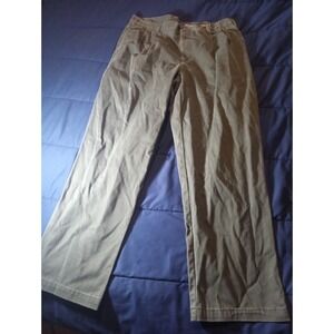 EDDIE BAUER‎ Chino Pants Men's Sz 38 Green Pleated Church Corp